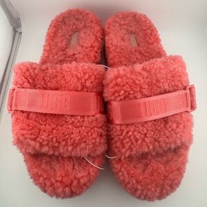 UGG Coral Pink Fluff Slides